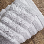 Dusklia - Monaco Plush Ribbed Cotton Towel Collection - Light Grey