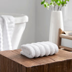 Dusklia - Monaco Plush Ribbed Cotton Towel Collection - White
