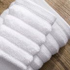 Dusklia - Monaco Plush Ribbed Cotton Towel Collection - White