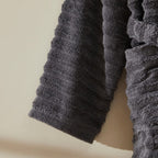 Dusklia - Monaco Plush Ribbed Cotton Robe - Charcoal
