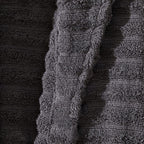 Dusklia - Monaco Plush Ribbed Cotton Robe - Charcoal