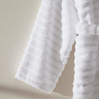 Dusklia - Monaco Plush Ribbed Cotton Robe - White