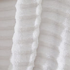 Dusklia - Monaco Plush Ribbed Cotton Robe - White
