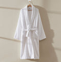 Dusklia - Monaco Plush Ribbed Cotton Robe - White