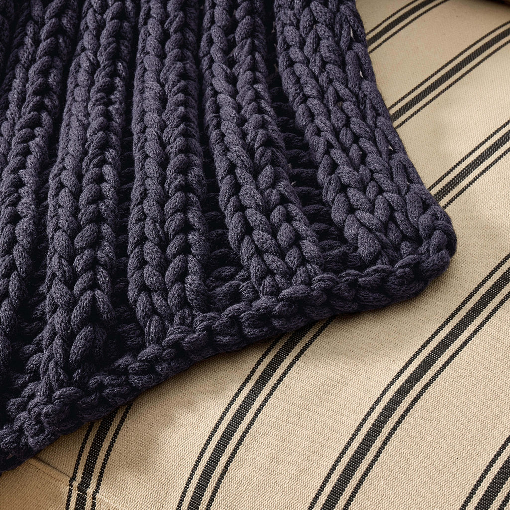 Dusklia - Montreal Sofa Throw - Midnight Navy