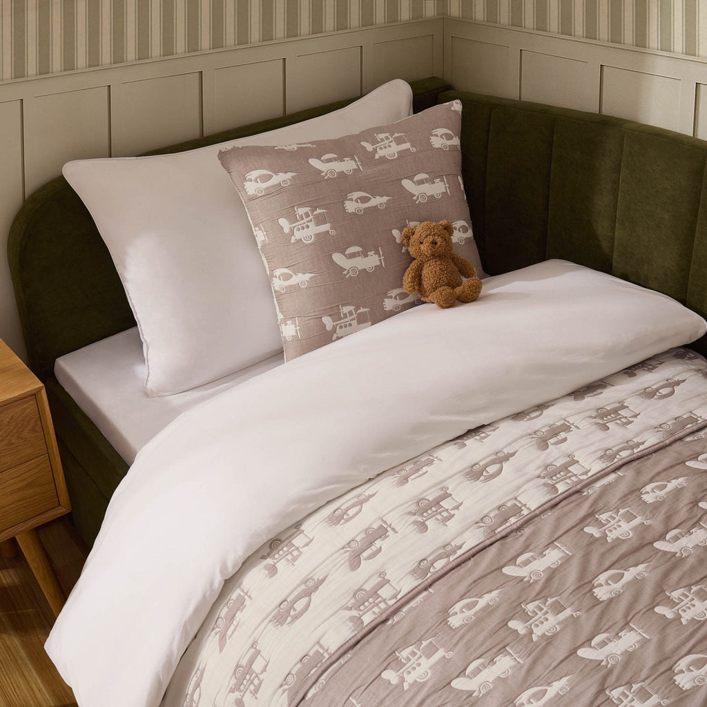 Dusklia - Morgan Transport Matelasse Cushion Cover and Bedspread Set - Taupe