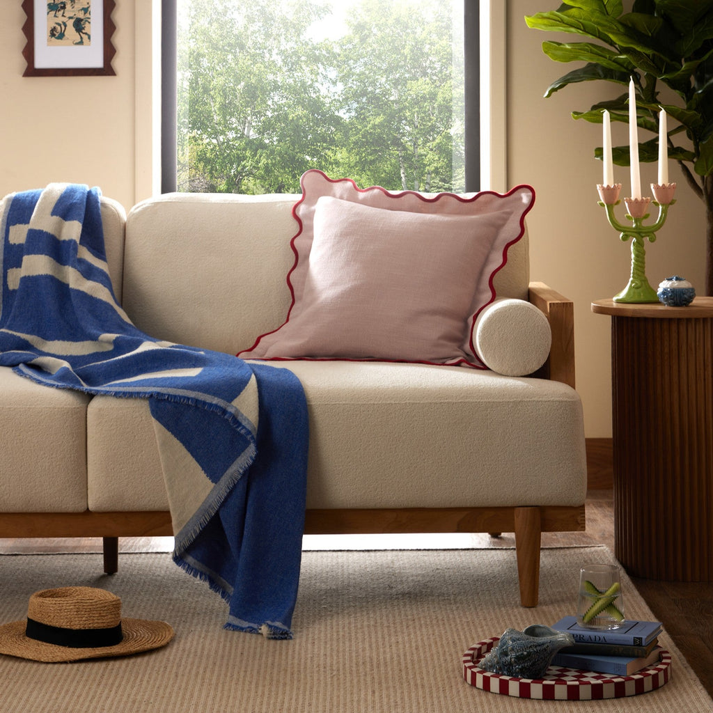 Dusklia - Motif Abstract Sofa Throw - Electric Blue