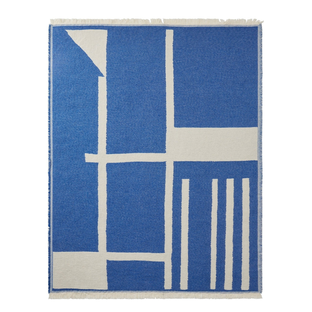 Dusklia - Motif Abstract Sofa Throw - Electric Blue