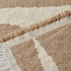 Dusklia - Motif Abstract Sofa Throw - Taupe