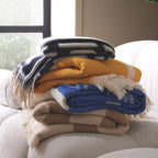 Dusklia - Motif Abstract Sofa Throw - Taupe