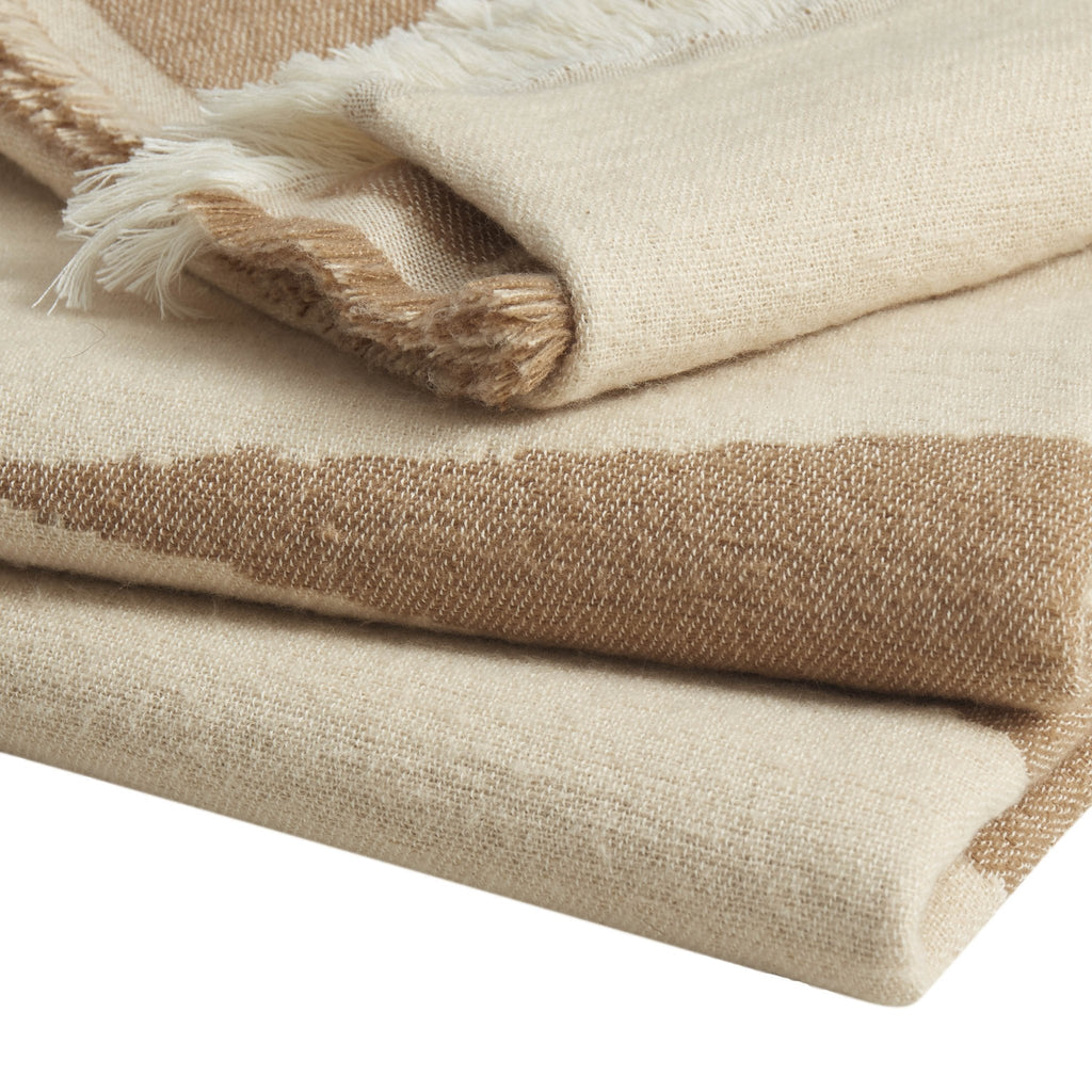 Dusklia - Motif Abstract Sofa Throw - Taupe
