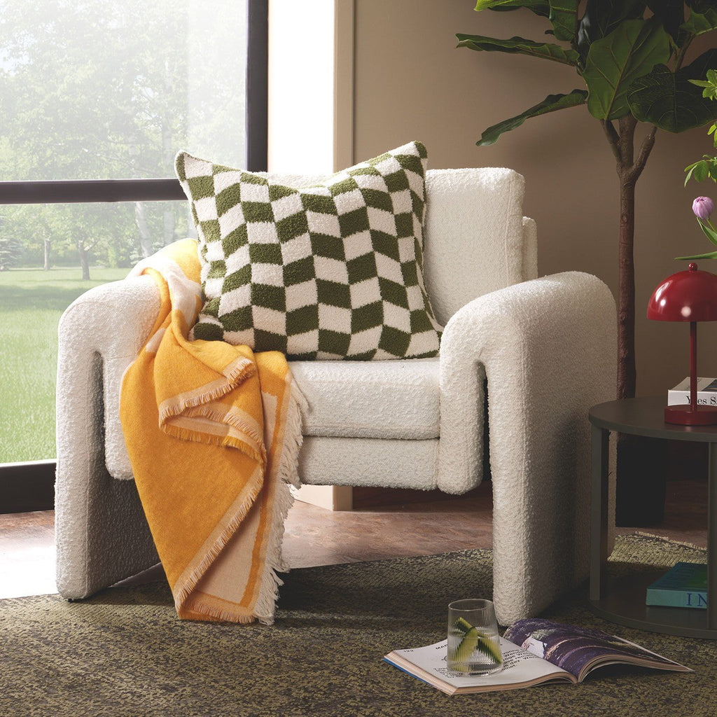 Dusklia - Motif Abstract Sofa Throw - Yellow
