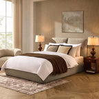 Dusklia - Murcia Ottoman Storage Bed - Chenille Oatmeal