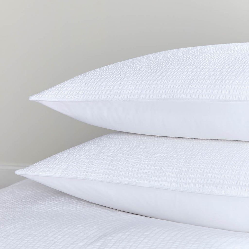 Dusklia - Mykonos 200 Thread Count Seersucker Duvet Cover - Cotton - White