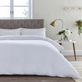 Dusklia - Mykonos 200 Thread Count Seersucker Duvet Cover - Cotton - White