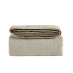 Dusklia - Nairobi Geo Chenille Stitch Quilt Bedspread - Taupe/White
