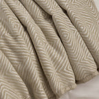 Dusklia - Nairobi Geo Chenille Stitch Quilt Bedspread - Taupe/White