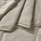 Dusklia - Nairobi Geo Chenille Stitch Quilt Bedspread - Taupe/White