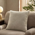 Dusklia - Nairobi Geo Chenille Stitch Quilt Cushion Cover - Taupe/White