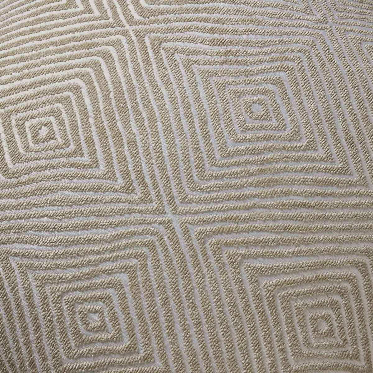 Dusklia - Nairobi Geo Chenille Stitch Quilt Cushion Cover - Taupe/White