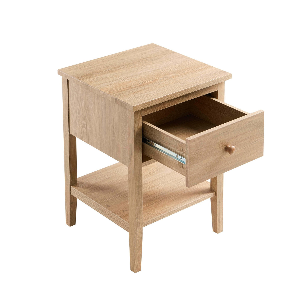 Dusklia - Nell 1 Drawer Nightstand - Light Wood