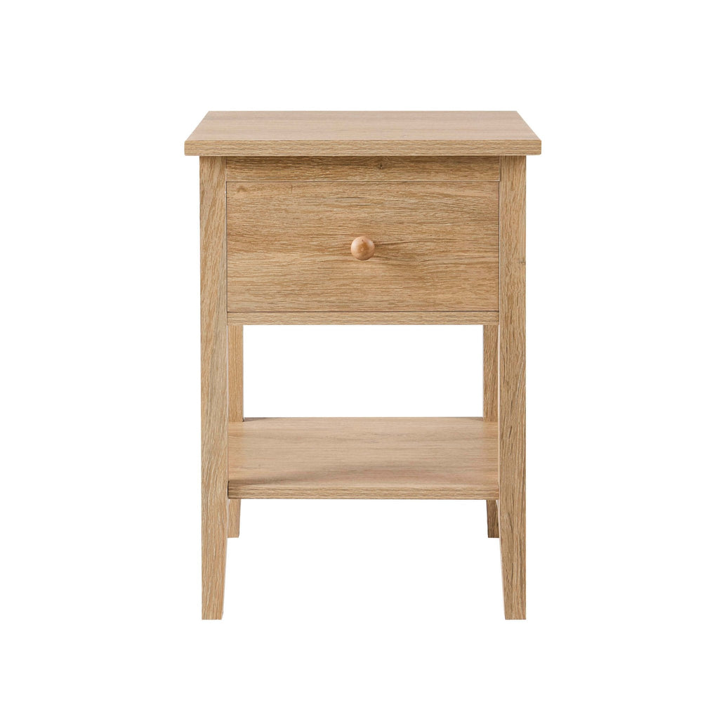 Dusklia - Nell 1 Drawer Nightstand - Light Wood