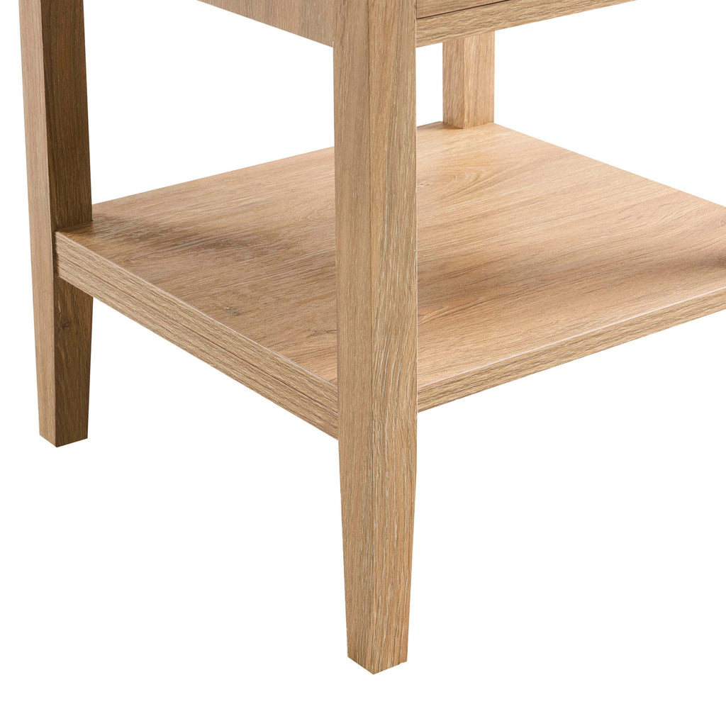 Dusklia - Nell 1 Drawer Nightstand - Light Wood