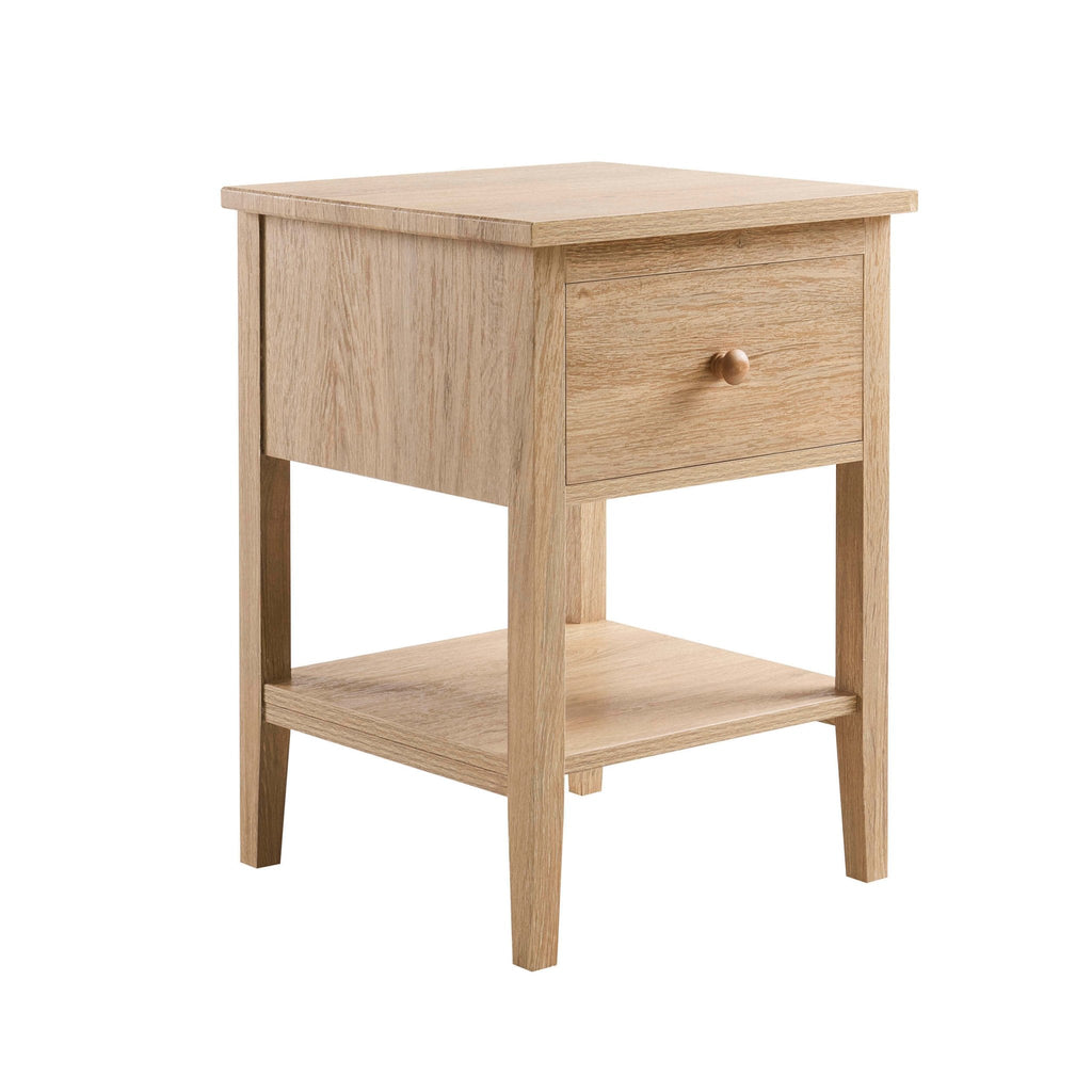 Dusklia - Nell 1 Drawer Nightstand - Light Wood