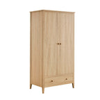 Dusklia - Nell 2 Door Wardrobe with Drawer - Light Wood