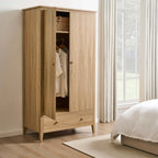 Dusklia - Nell 2 Door Wardrobe with Drawer - Light Wood