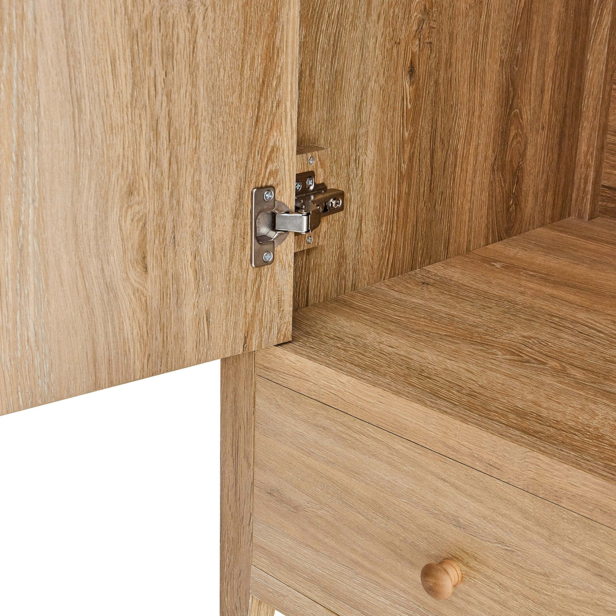 Dusklia - Nell 2 Door Wardrobe with Drawer - Light Wood