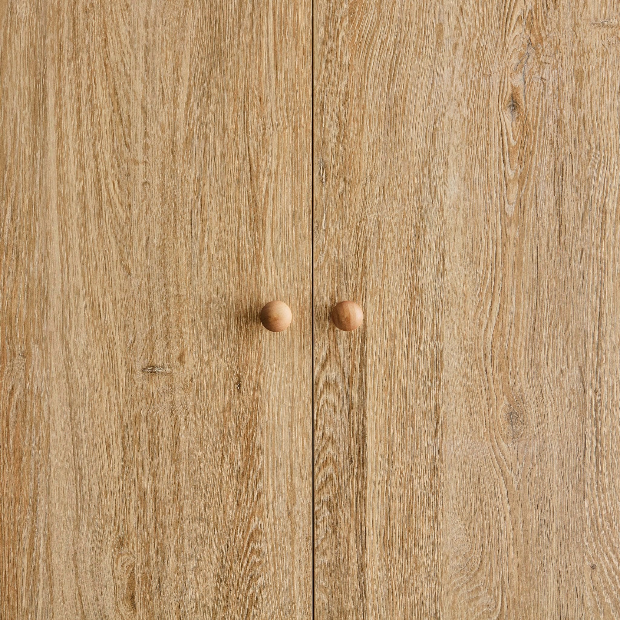 Dusklia - Nell 2 Door Wardrobe with Drawer - Light Wood