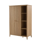 Dusklia - Nell 2 Door Wardrobe with Open Shelves - Light Wood