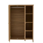 Dusklia - Nell 2 Door Wardrobe with Open Shelves - Light Wood