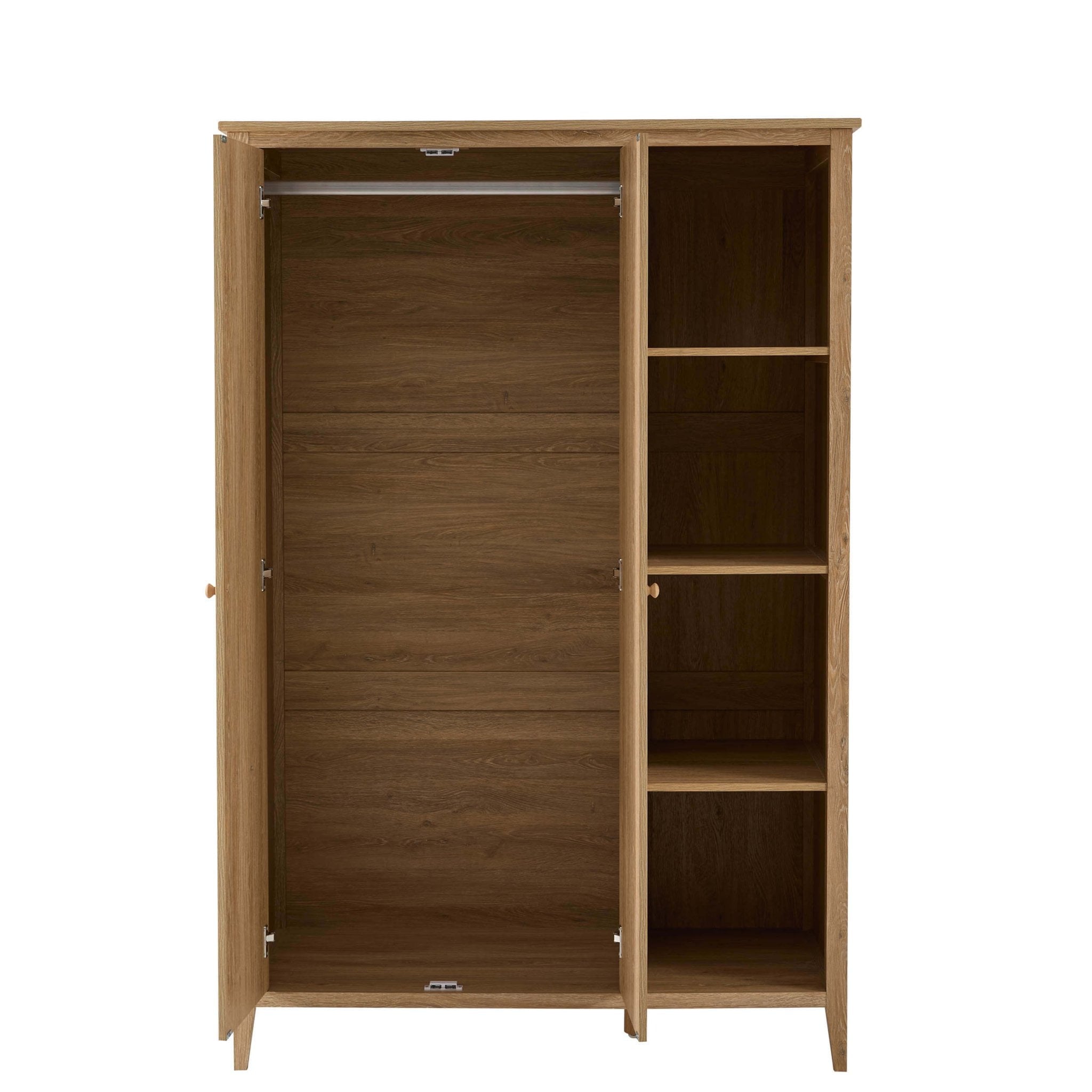 Armoire 2 portes Nell avec étagères ouvertes - Bois clair