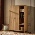Armoire 2 portes Nell avec étagères ouvertes - Bois clair