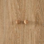 Dusklia - Nell 2 Door Wardrobe with Open Shelves - Light Wood