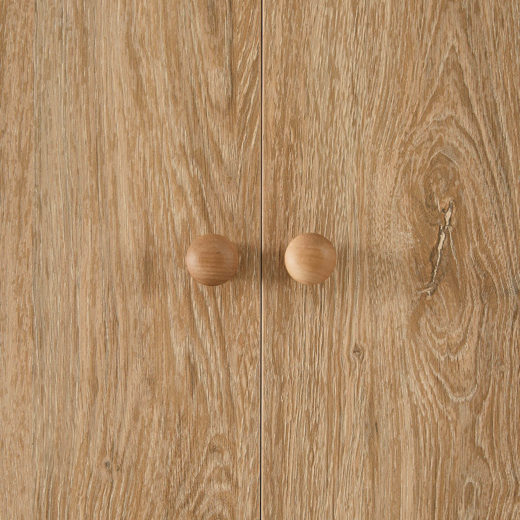 Armoire 2 portes Nell avec étagères ouvertes - Bois clair