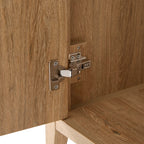 Dusklia - Nell 2 Door Wardrobe with Open Shelves - Light Wood