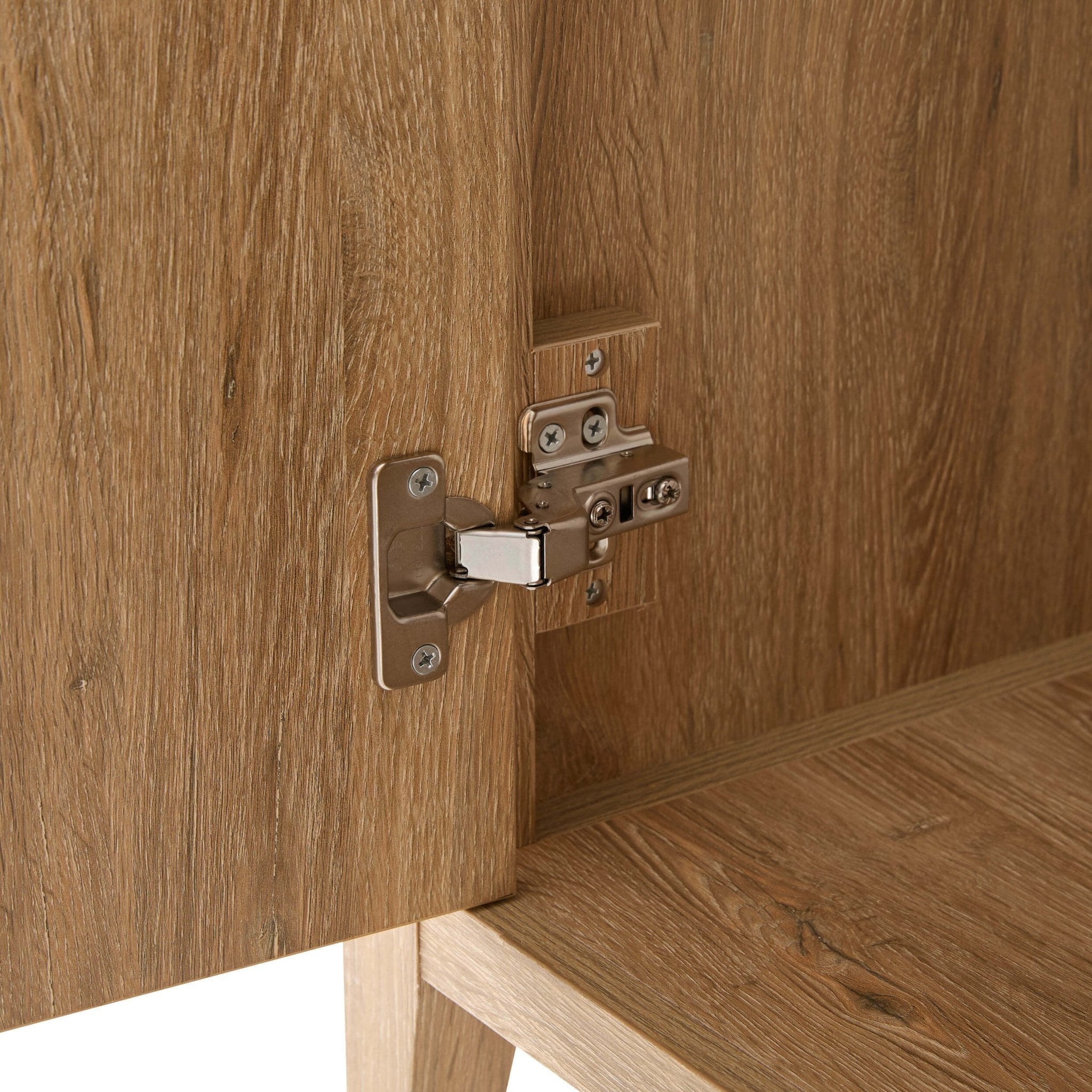 Armoire 2 portes Nell avec étagères ouvertes - Bois clair