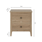 Dusklia - Nell 2 Drawer Bedside Table - Wood