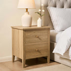 Dusklia - Nell 2 Drawer Bedside Table - Light Wood