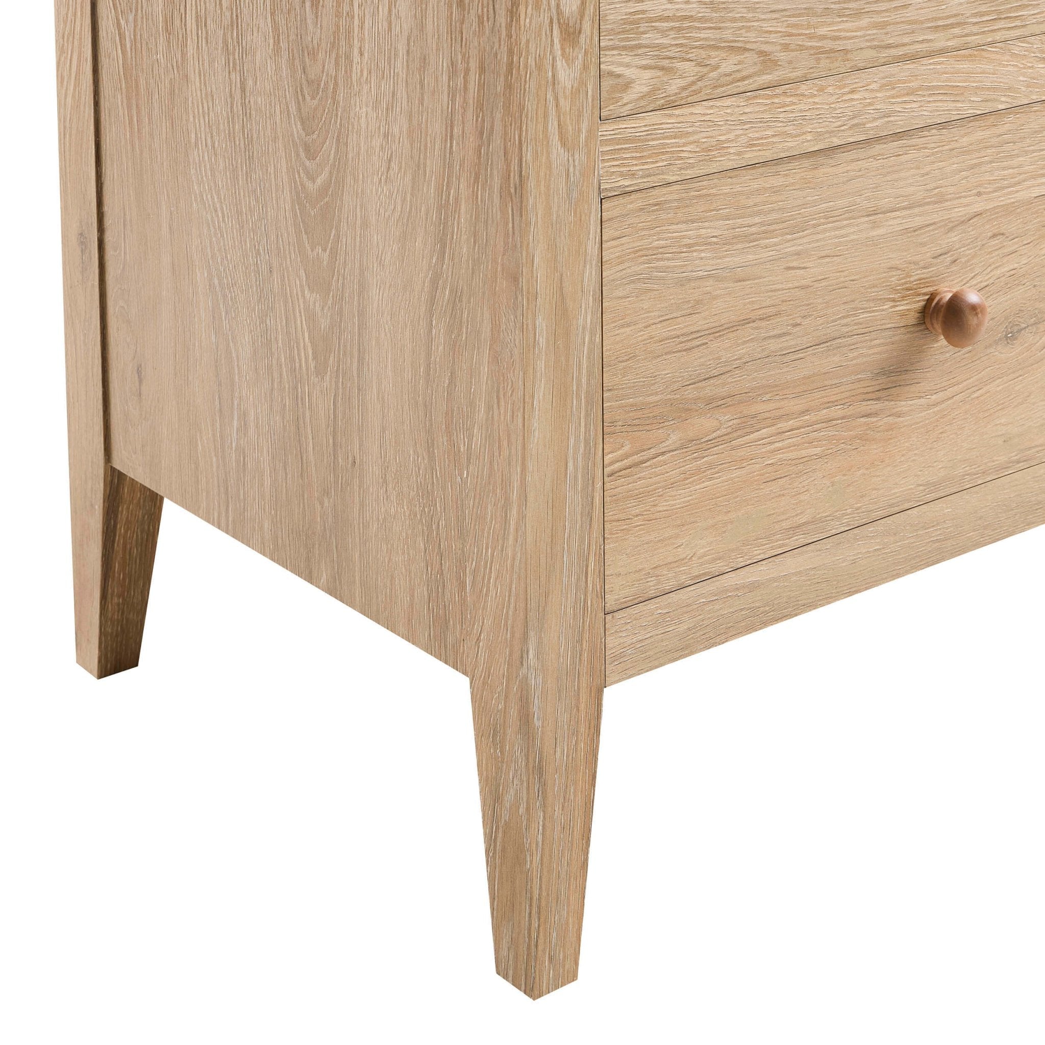 Dusklia - Nell 2 Drawer Bedside Table - Light Wood