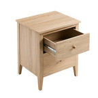 Dusklia - Nell 2 Drawer Bedside Table - Light Wood