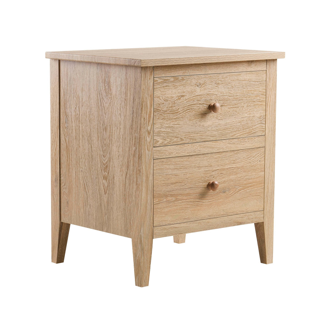Dusklia - Nell 2 Drawer Bedside Table - Light Wood