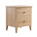 Dusklia - Nell 2 Drawer Bedside Table - Light Wood