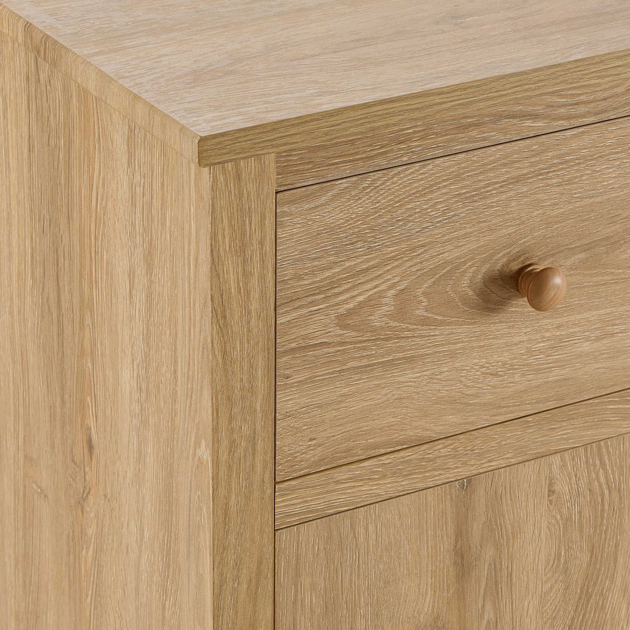 Dusklia - Nell 3 Door Sideboard with Drawers - Light Wood