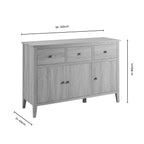 Dusklia - Nell 3 Door Sideboard with Drawers - Light Wood