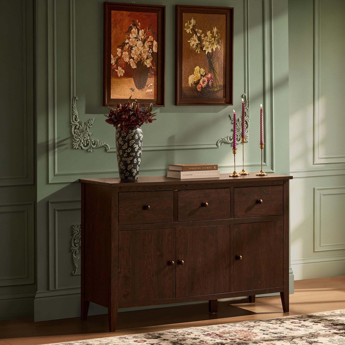 Dusklia - Nell 3 Door Sideboard with Drawers - Walnut