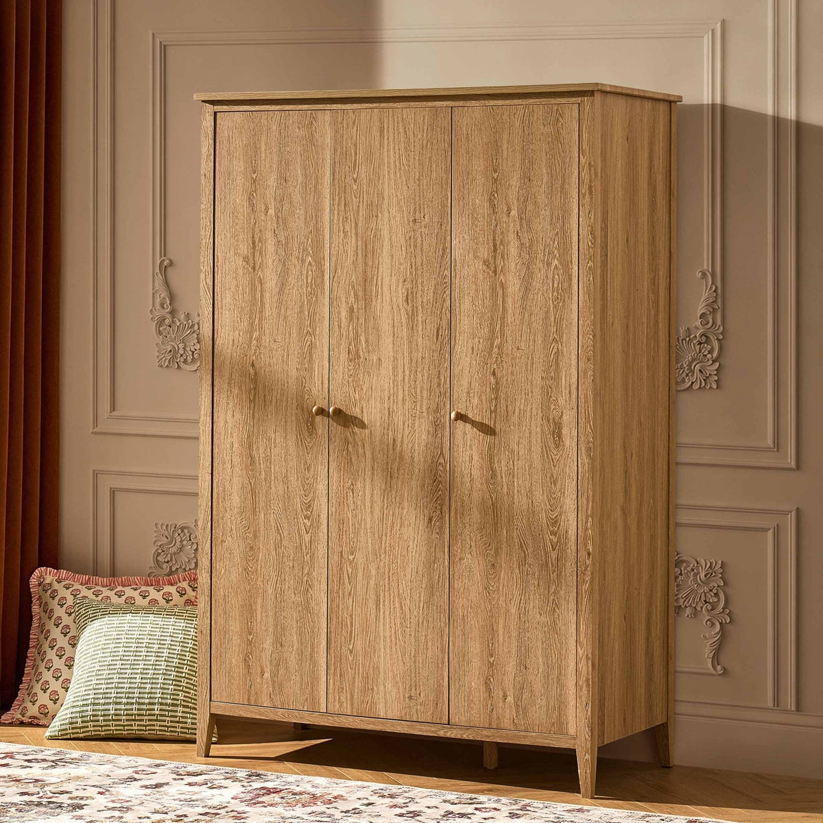 Dusklia - Nell 3 Door Wardrobe - Light Wood